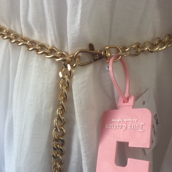 NEW 🍒 NWT Juicy Couture Goldtone Chain Belt w/Embellished “Juicy” - Picture 7 of 7